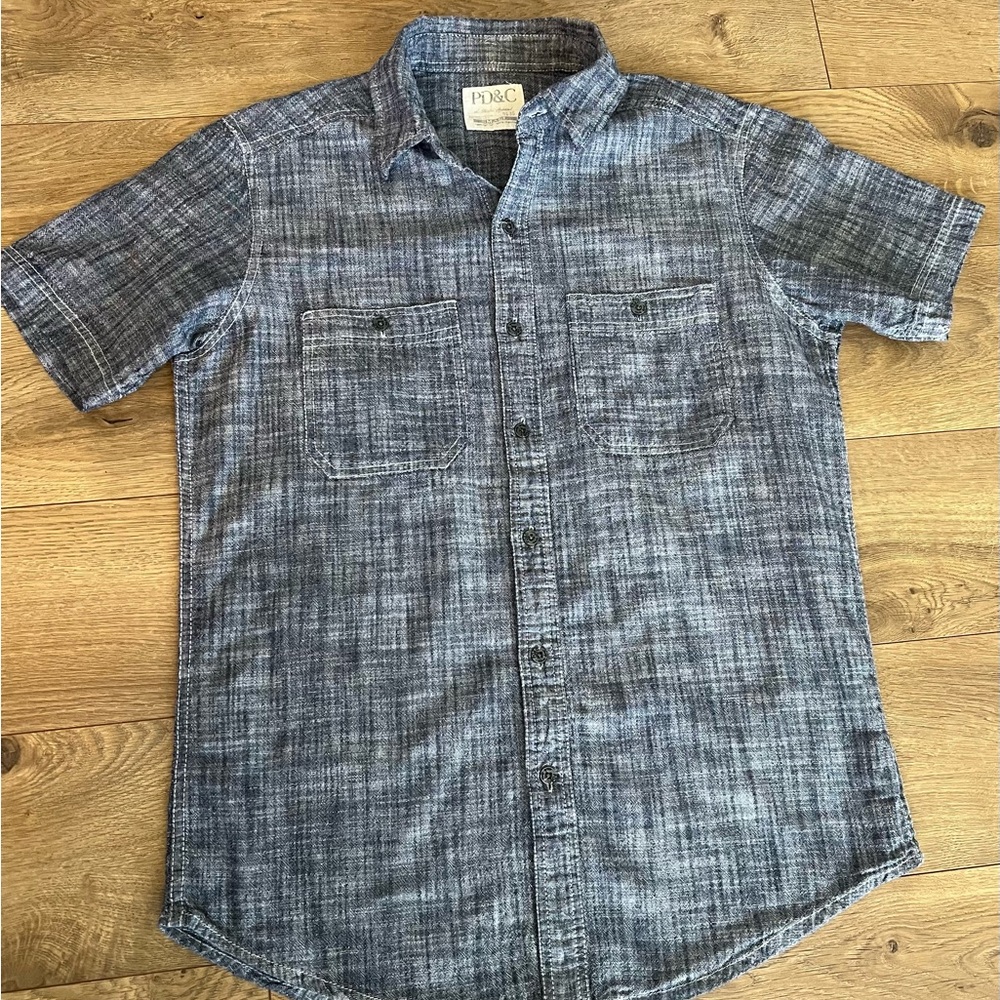 PD&C Blue Casual Button Down Shirt